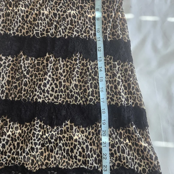 Rampage Y2K Leopard Print Slip Dress / Lingerie with Lace Trim - Picture 5 of 6